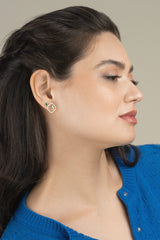 14K Emerald Cut Emerald Stud Earring/Eearrings