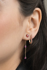 14K Medium Oval Ruby Stud Earrings
